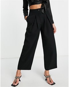 Черные строгие брюки со складками от комплекта Pimkie