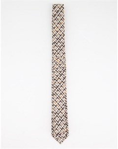 Коричневый узкий галстук в клетку в винтажном стиле Asos design