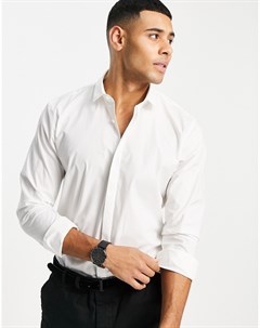 Белая приталенная рубашка HUGO Ejinar Boss