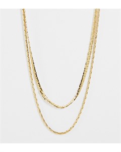 Многоярусное ожерелье с цепочками в винтажном стиле и покрытием из 14 каратного золота Asos design