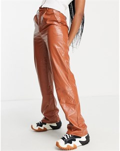 Рыжие брюки из искусственной кожи с широкими штанинами от комплекта Heartbreak