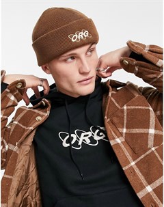 Коричневая вязаная шапка бини Originals ORG Jack & jones