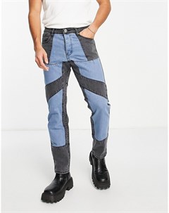 Синие прямые джинсы от комплекта с черными вставками Liquor n poker