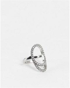 Серебристое кольцо на ноготь с отделкой стразами Asos design