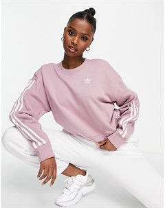 Розовато лиловый свитшот с 3 полосами adicolour Adidas originals