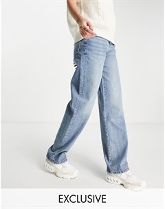 Синие потертые свободные джинсы в винтажном стиле 90 х x014 Collusion