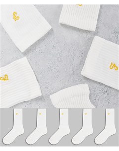 Набор из 5 пар белых спортивных носков Ayres Farah