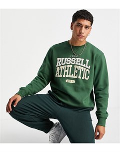 Зеленый свитшот с круглым вырезом и принтом EST 1902 USA Russell athletic