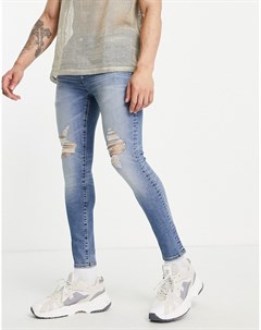 Эластичные супероблегающие джинсы с дырками на коленях Asos design