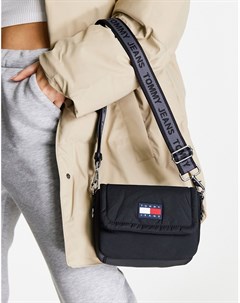Черная прямоугольная сумка с логотипом Tommy jeans