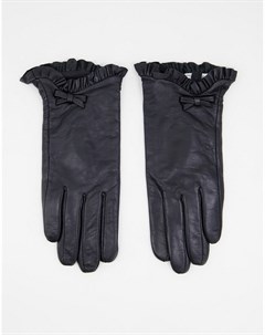 Черные кожаные перчатки с бантом Barney s Originals Barneys originals