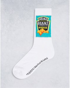 Белые спортивные носки с принтом Heinz Baked Beans Asos design