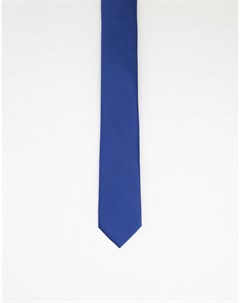 Темно синий однотонный атласный галстук Gianni feraud