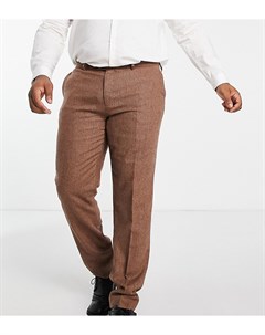 Узкие брюки из смесовой шерсти с узором в елочку Plus Gianni feraud