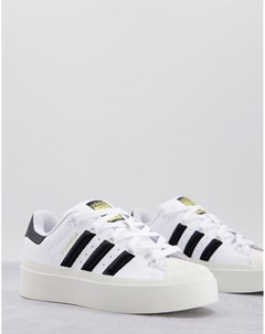 Белые кроссовки на платформе Superstar Bonega Adidas originals