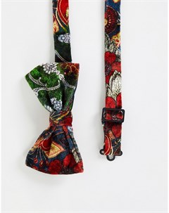 Бархатный галстук бабочка с принтом Gianni feraud