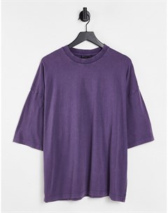 Фиолетовая oversized футболка из смесового органического хлопка с эффектом кислотной стирки Asos design
