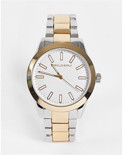 Наручные часы с белым циферблатом и металлическим браслетом 41 мм в серебристом и золотистом тонах Asos design