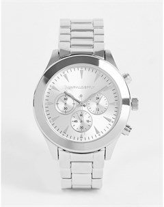 Серебристые часы браслет с сиреневым циферблатом Asos design