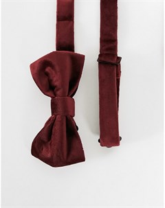 Однотонный бархатный галстук бабочка ярко красного цвета Gianni feraud