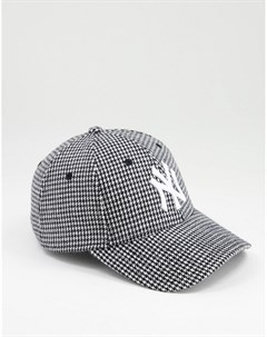 Черная и белая кепка с узором гусиная лапка 9Forty NY New era