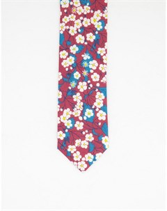 Бордовый галстук с мелким цветочным принтом Gianni feraud