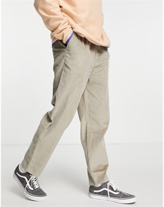 Бежевые вельветовые брюки свободного кроя Asos design