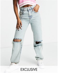 Выбеленные джинсы с эффектом поношенности в стиле 90 х Inspired Reclaimed vintage