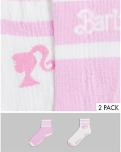 Набор из 2 носков розового и белого цветов x Barbie Skinnydip