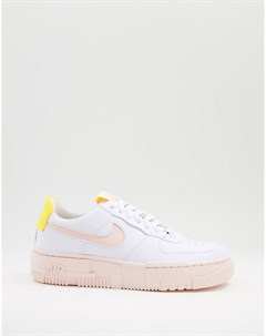 Белые кроссовки с жемчужно желтой отделкой Air Force 1 Pixel Nike
