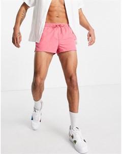 Розовые шорты для плавания очень короткой длины с эффектом кислотной стирки Asos design