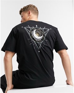 Черная футболка в стиле oversized с принтом на спине в мистическом стиле Only & sons