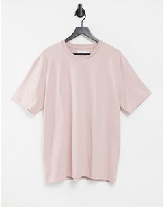 Розовая футболка в стиле oversized из органического хлопка Topman