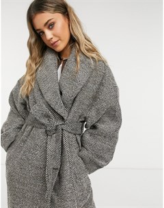 Oversized пальто с узором в елочку Asos design