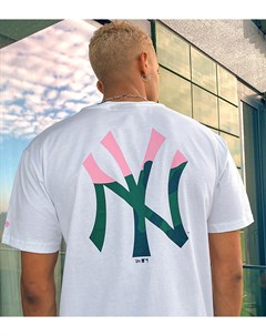 Белая футболка с камуфляжным логотипом MLB New York Yankees эксклюзивно для ASOS New era