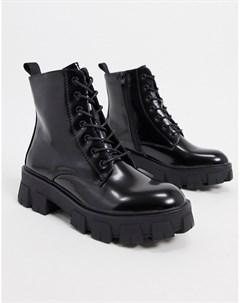 Черные ботинки на шнуровке Missguided