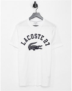 Белая футболка с логотипом 27 Lacoste