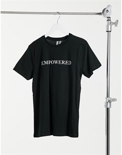 Черная футболка с надписью Empowered Asos design