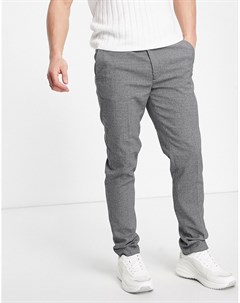 Супероблегающие строгие брюки серого цвета с мелкой фактурой Asos design