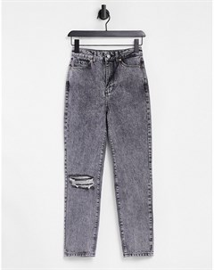 Серые мраморные джинсы в винтажном стиле New look