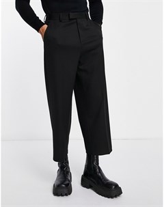 Черные строгие брюки кюлоты с широкими штанинами Asos design