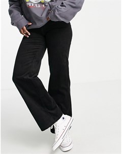Черные вельветовые брюки из переработанных материалов с широкими штанинами Yoko Monki