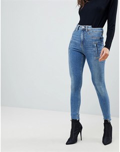 Выбеленные джинсы скинни с завышенной талией ridley Asos design