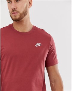 Бордовая футболка с логотипом Club Nike