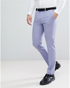Голубые брюки скинни из 100 шерсти ASOS Wedding Asos design