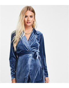 Синий бархатный пиджак с запахом ASOS DESIGN Maternity Asos maternity