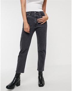 Укороченные прямые джинсы выбеленного черного цвета с завышенной талией 501 Levi's®