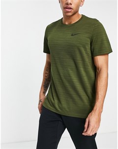 Меланжевая футболка цвета хаки Dri FIT Superset Nike training