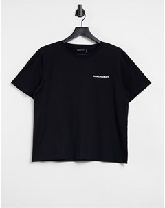 Черная футболка с подплечниками и надписью Nonchalant Asos design