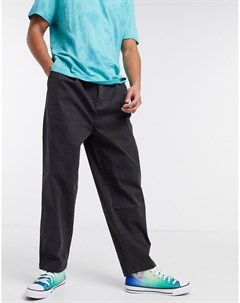 Черные широкие брюки со складками Asos design